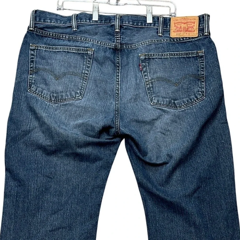 Levi 559 Relaxed Straight Jeans Mens 40x30 Medium Wash Denim 5-Pocket Twill